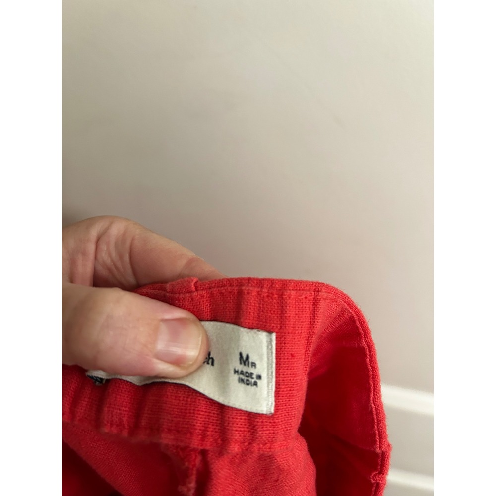 Abercrombie & Fitch coral Linen Blend Wide Leg Pants Womens Medium Regular - Picture 4 of 9